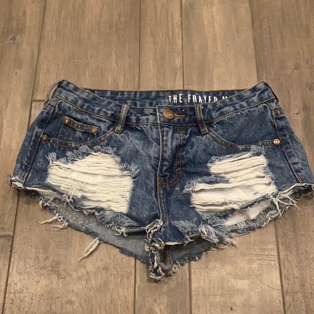 The Frayed Mid Rise Jean Shorts Womens‎ Size 4